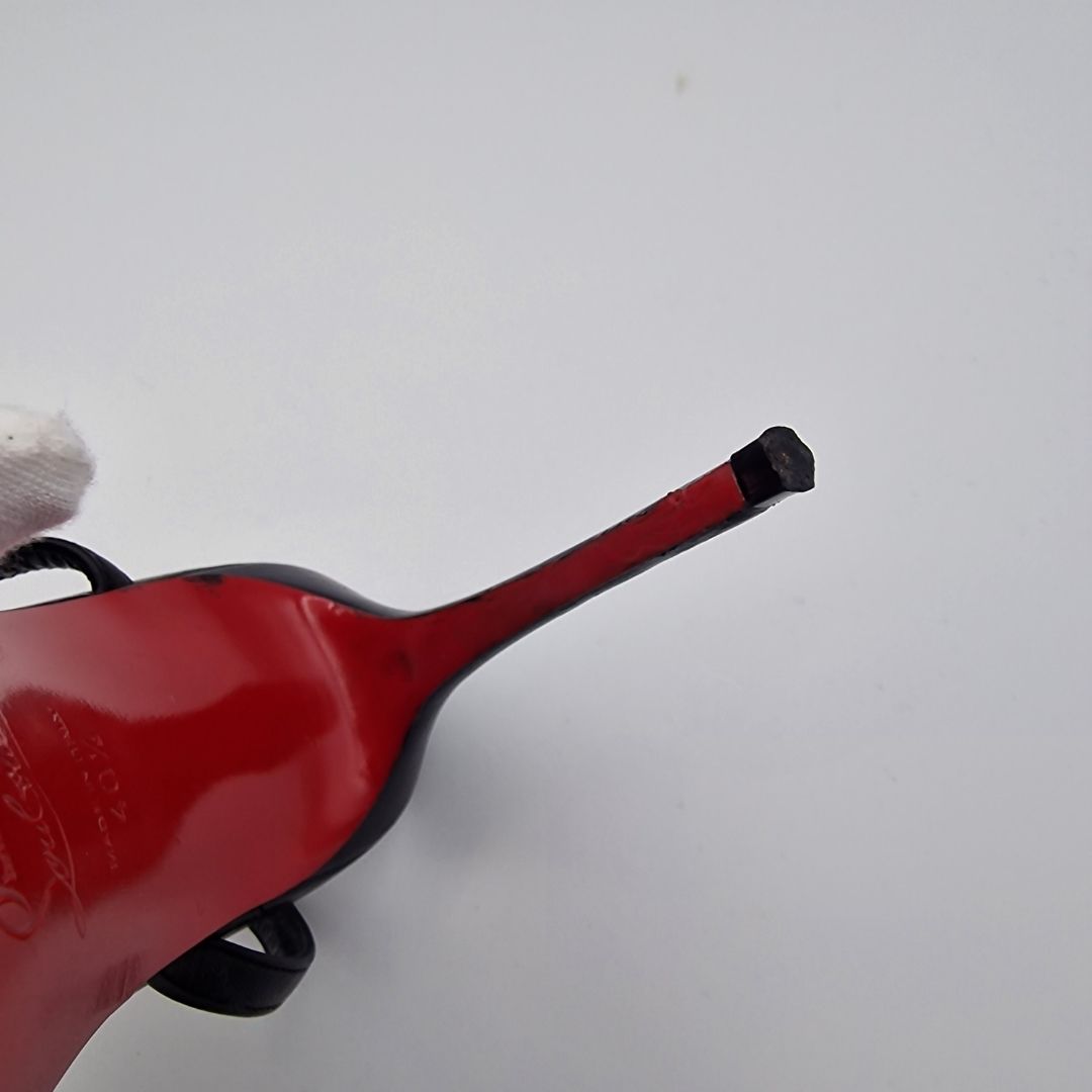 Christian Louboutin Black Leather Rosalie 100 Sandals EU size 40.5