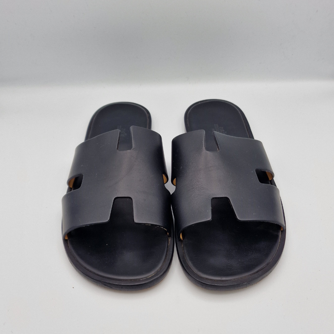 Hermes Black Izmir Sandals Size EU 43.5