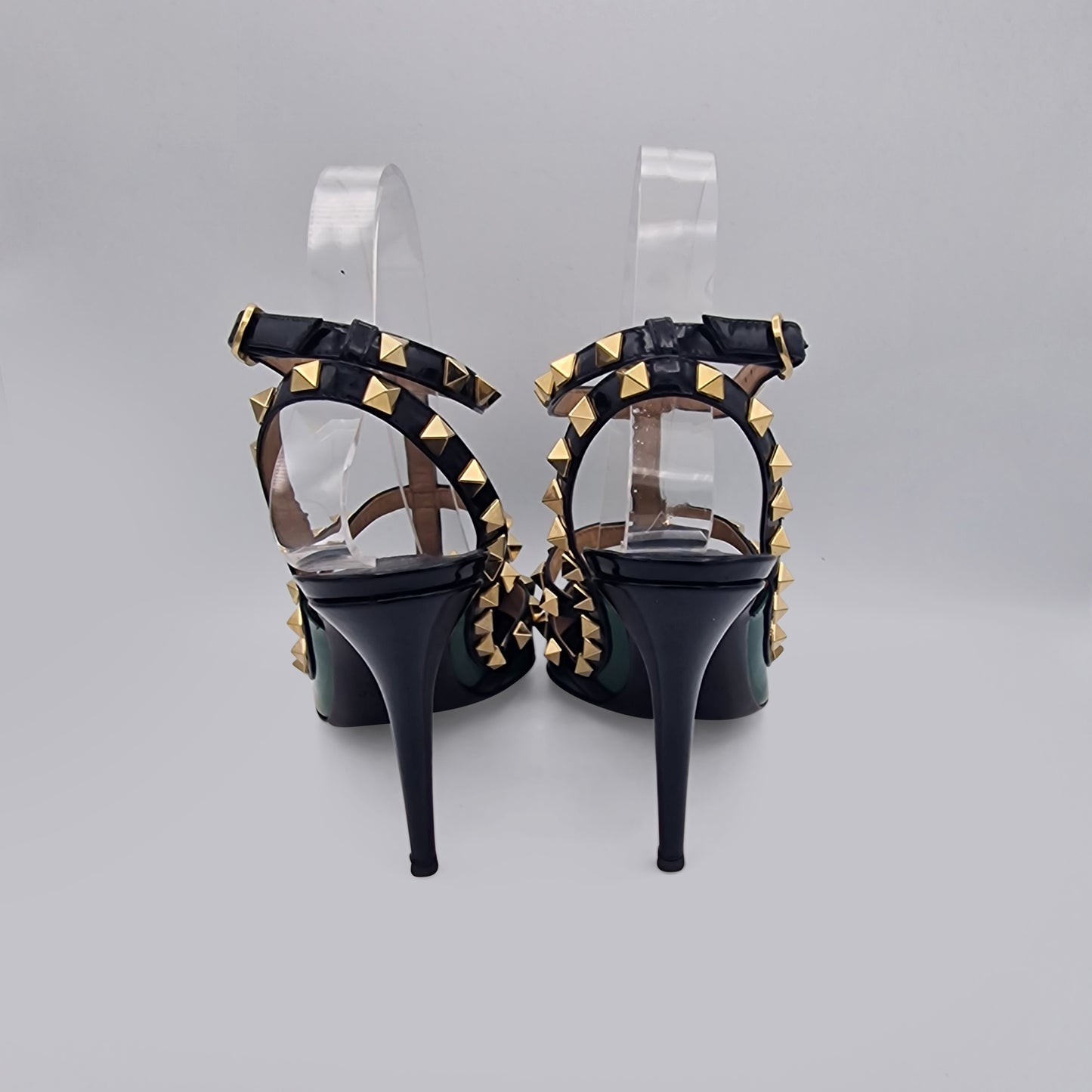 Valentino Green Rockstud Patent Leather Heels 100 Size EU 39.5