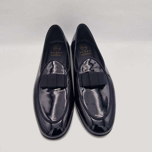 Edhen Milano Black Opera Patent Leather Loafers Size EU 45