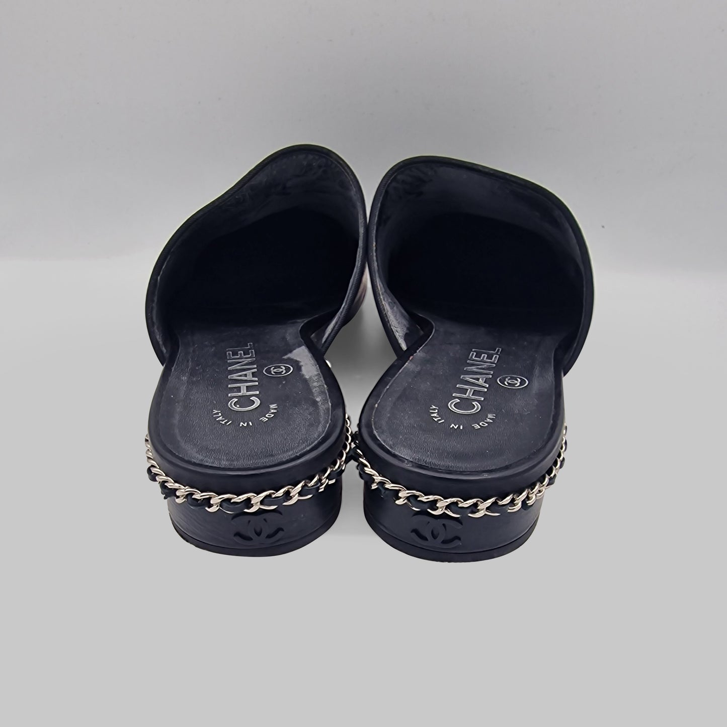 Chanel Black Backless Loafers Size EU 40