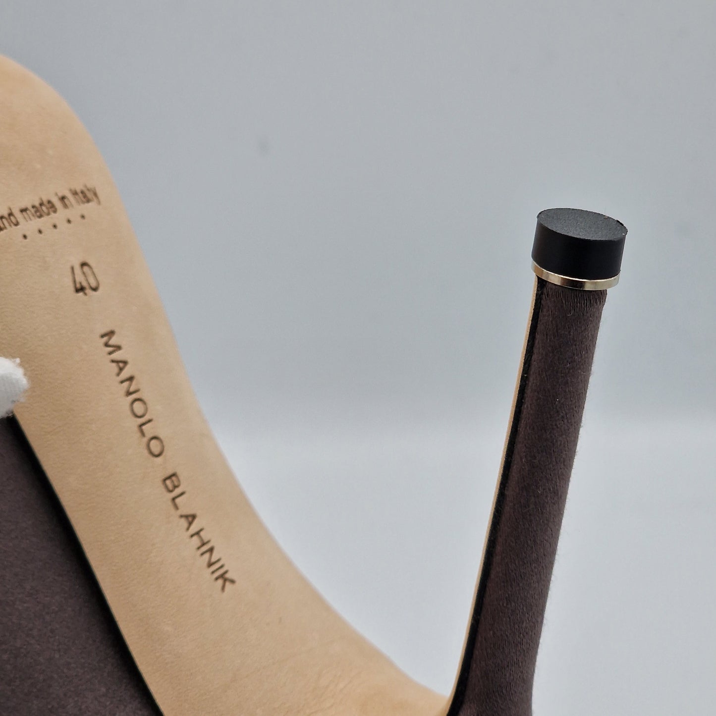 Manolo Blahnik Grey Satin Hangisi 105 Heels Size EU 40