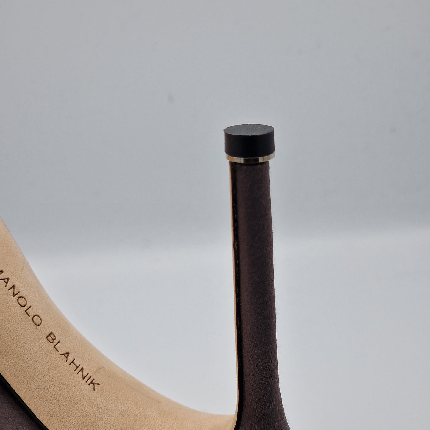 Manolo Blahnik Grey Satin Hangisi 105 Heels Size EU 40