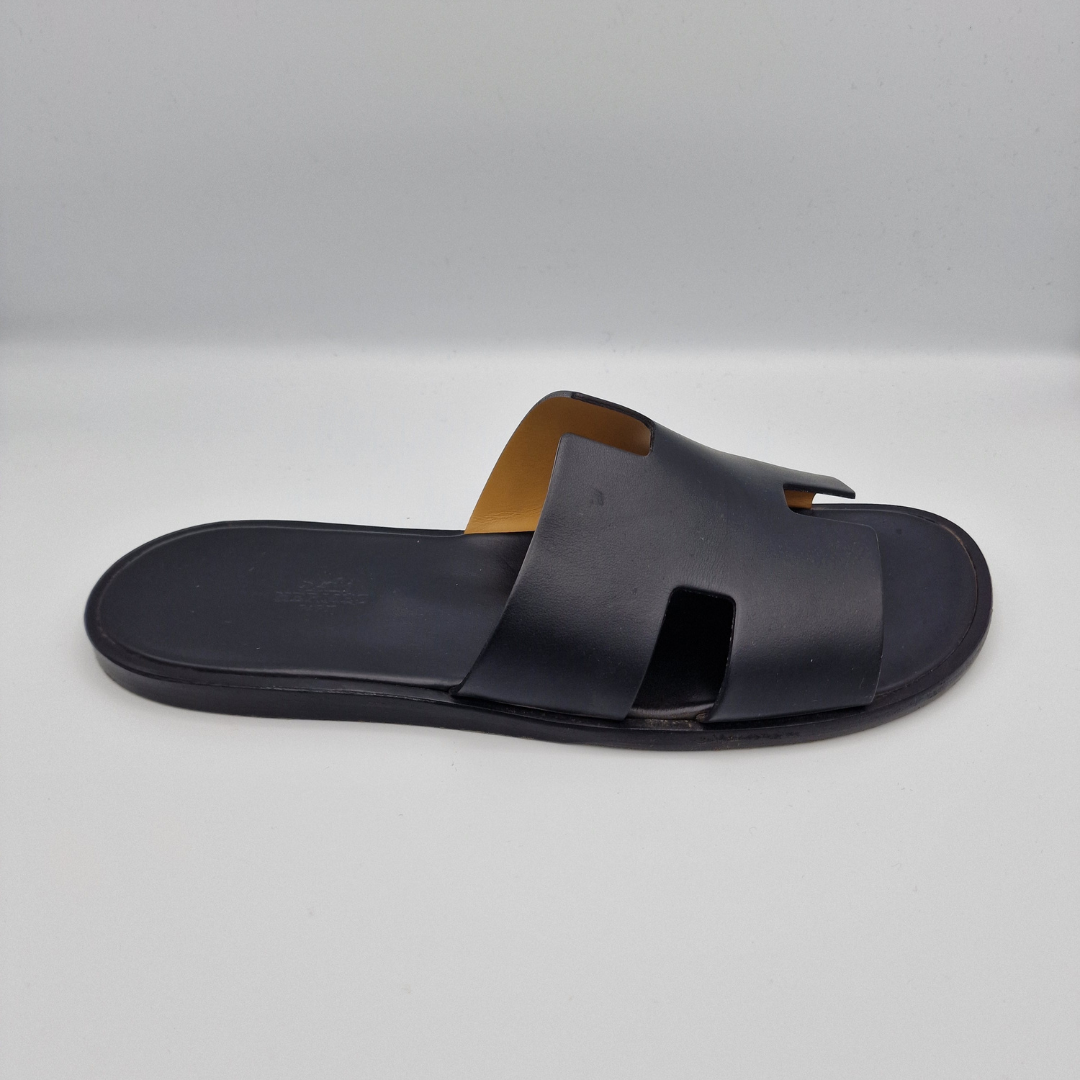 Hermes Black Izmir Sandals Size EU 43.5