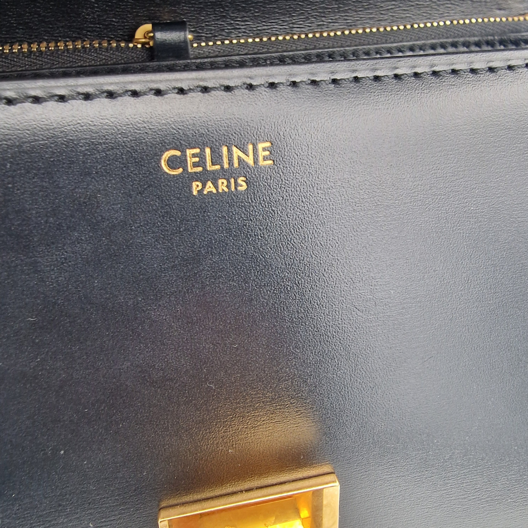Celine Black Medium Classic Box Handbag