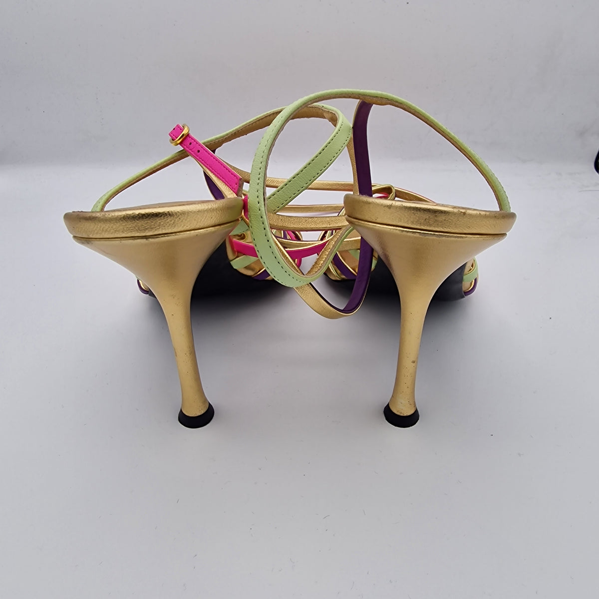 Valentino Metallic Rockstud Strappy Leather 100 Sandals EU size 39
